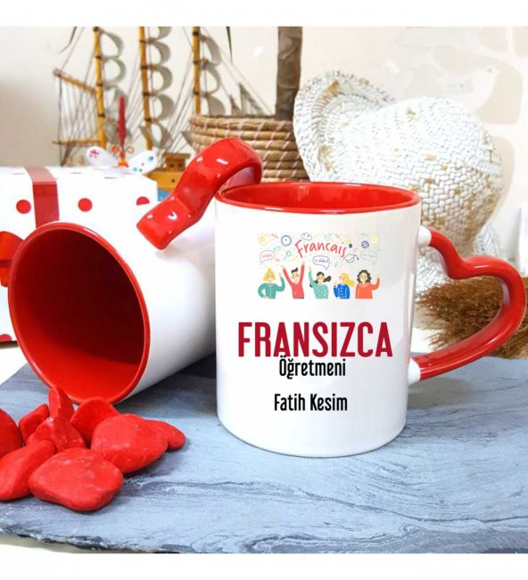 Fransızca Öğretmenine Özel Öğretmenler Günü Hediyesi Kişiye Özel Kupa Bardak