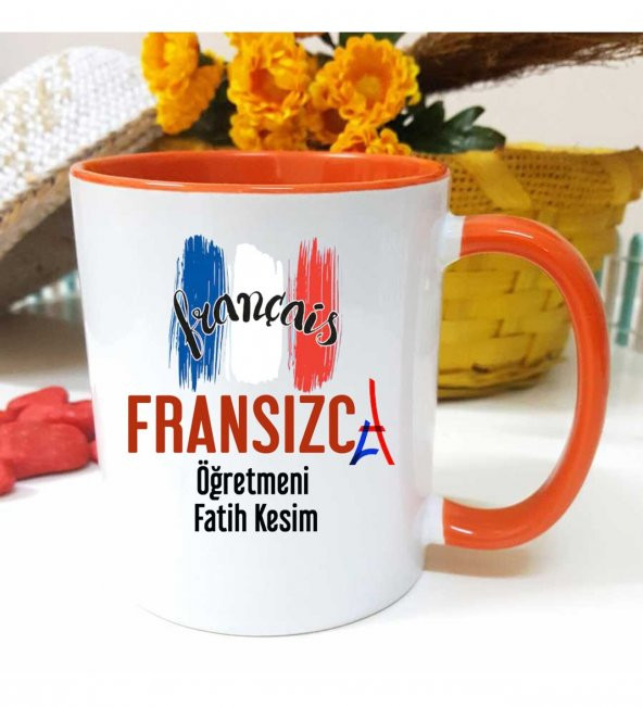 Fransızca Öğretmenine Özel Öğretmenler Günü Hediyesi Kişiye Özel Kupa Bardak - 1