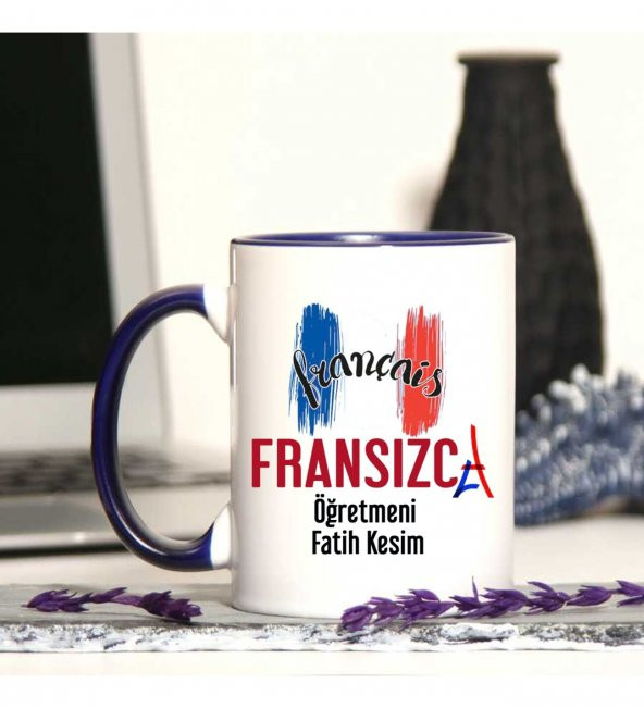 Fransızca Öğretmenine Özel Öğretmenler Günü Hediyesi Kişiye Özel Kupa Bardak