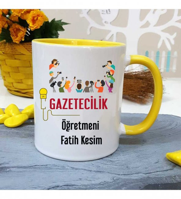 Gazetecilik Öğretmenine Özel Öğretmenler Günü Hediyesi Kişiye Özel Kupa Bardak