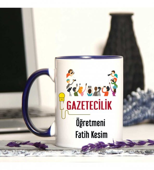 Gazetecilik Öğretmenine Özel Öğretmenler Günü Hediyesi Kişiye Özel Kupa Bardak
