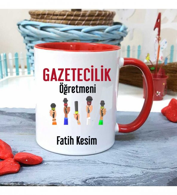 Gazetecilik Öğretmenine Özel Öğretmenler Günü Hediyesi Kişiye Özel Kupa Bardak