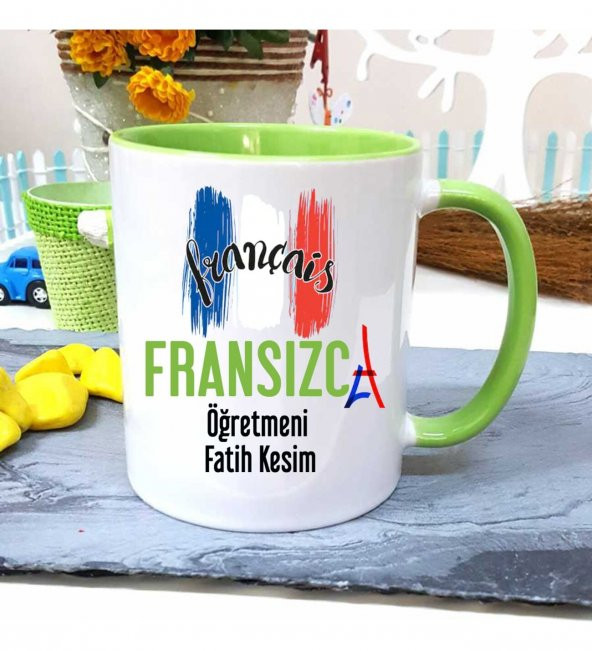 Fransızca Öğretmenine Özel Öğretmenler Günü Hediyesi Kişiye Özel Kupa Bardak - 1