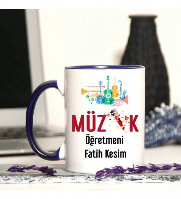 Müzik Öğretmenine Özel Öğretmenler Günü Hediyesi Kişiye Özel Kupa Bardak