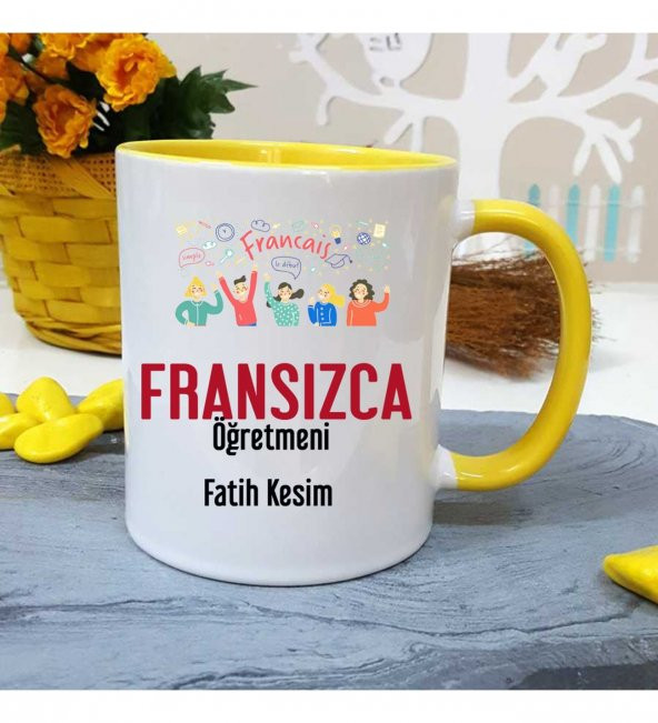 Fransızca Öğretmenine Özel Öğretmenler Günü Hediyesi Kişiye Özel Kupa Bardak
