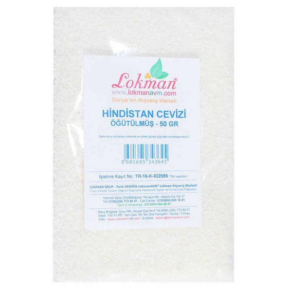 Hindistan Cevizi Öğütülmüş 50 Gr Pkt