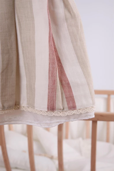 Papatya Nakışlı Pileli Bayramlık Kız Bebek Elbise 13903 - 7