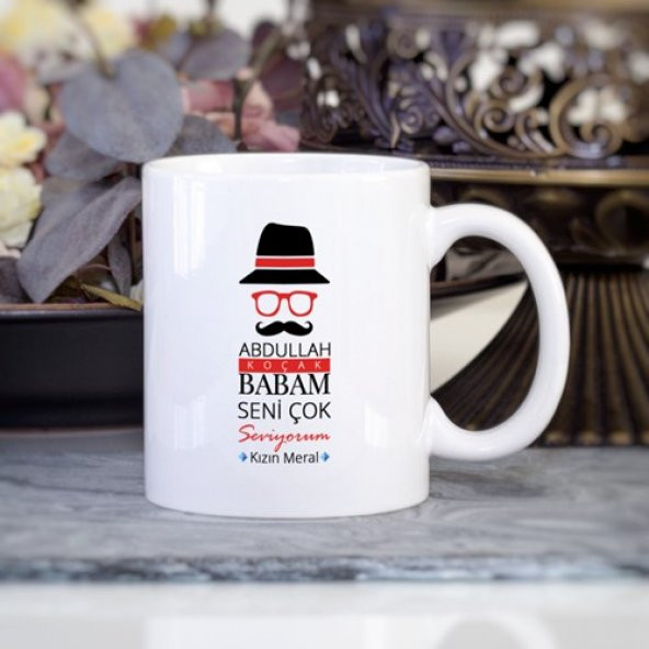 Kişiye Özel Babam Seni Çok Seviyorum Kupa Bardak ürün görseli