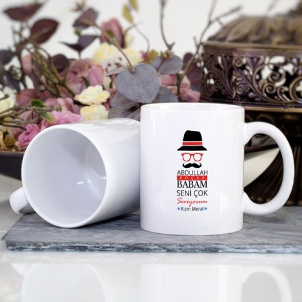 Kişiye Özel Babam Seni Çok Seviyorum Kupa Bardak - Resim 2