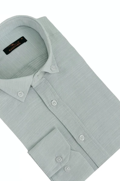 Erkek Silim Fit Petek Dokulu Gömlek BGL-ST02769 - Resim 7