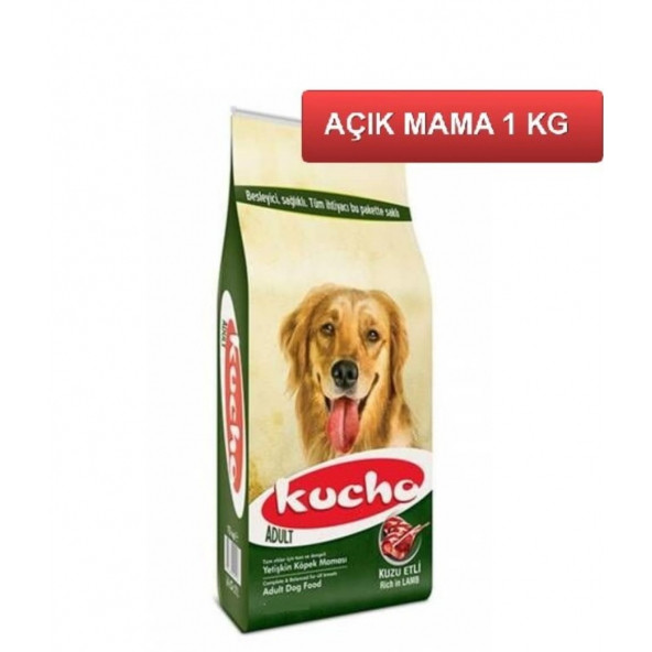 Kucho Kuzu Etli ve Pirinçli Yetişkin Köpek Maması 1 KG