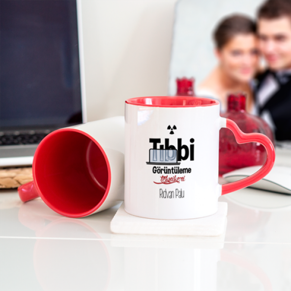 Kişiye Özel Tıbbi Görüntüleme Teknikeri Kalpli Kupa Bardak - Resim 2