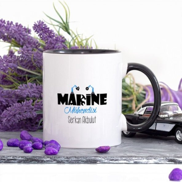 Kişiye Özel Lacivert Renkli Makine Mühendisi Tasarımlı Kupa Bardak ürün görseli