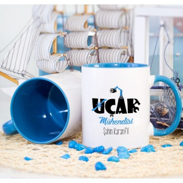 Kişiye Özel Uçak Mühendisi Kupa Bardak - Mavi - Resim 2
