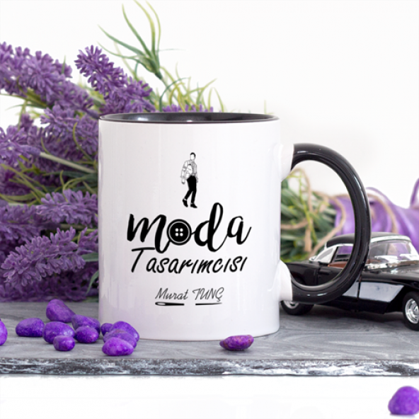 Kişiye Özel Lacivert Renkli Moda Tasarımcısı Kupa Bardak - (Erkek) ürün görseli