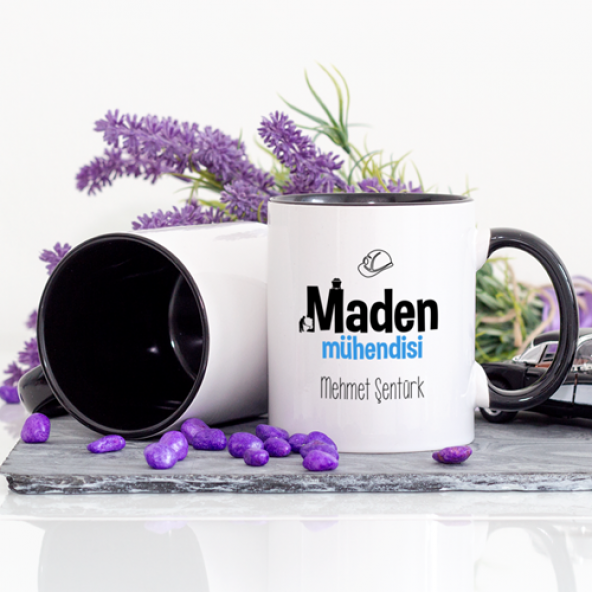 Kişiye Özel Lacivert Renkli Maden Mühendisi Kupa Bardak - 2