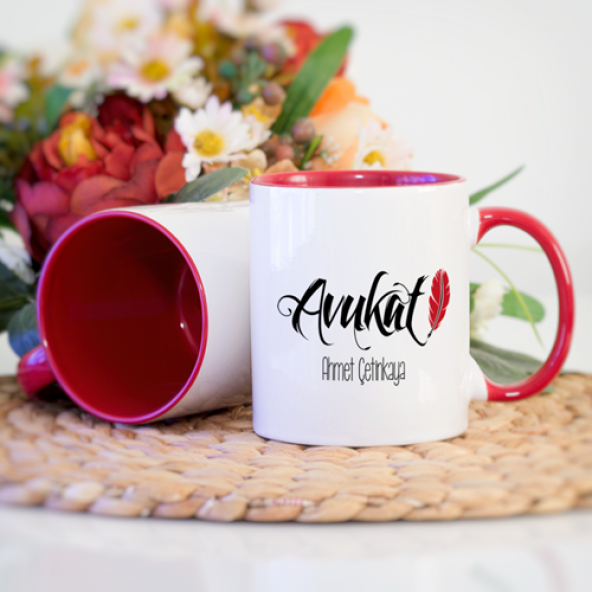 Kişiye Özel Avukat Kupa Bardak - Kırmızı - 2