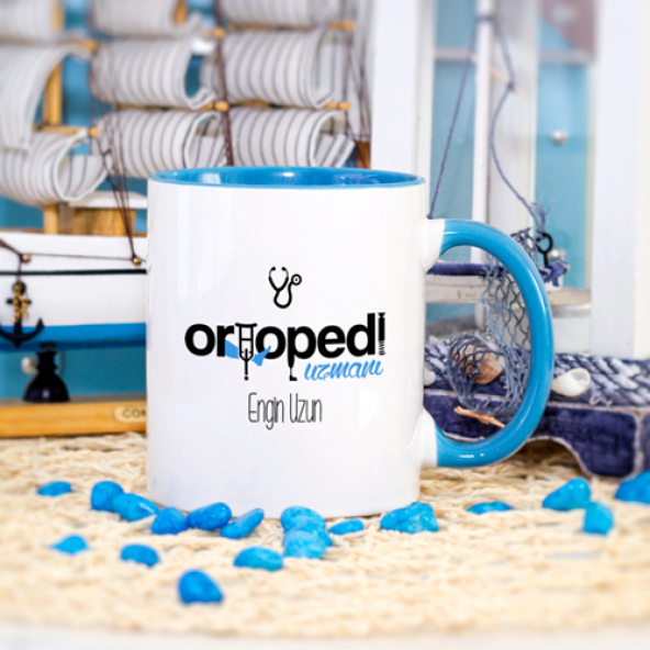 Kişiye Özel Ortopedi Uzmanı Kupa Bardak - Mavi ürün görseli