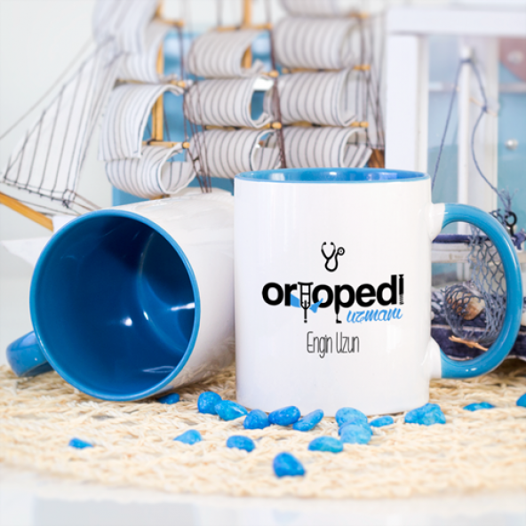 Kişiye Özel Ortopedi Uzmanı Kupa Bardak - Mavi - Resim 2