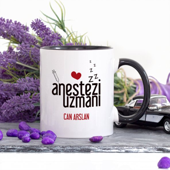 Kişiye Özel Lacivert Renkli Anestezi Uzmanı Kupa Bardak