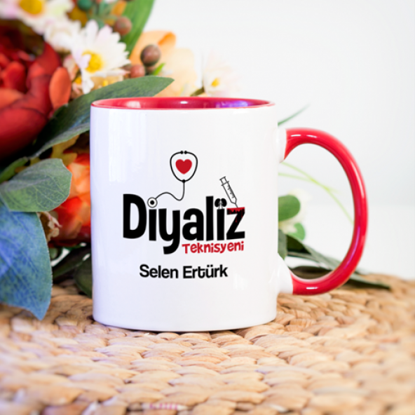Kişiye Özel Diyaliz Teknisyeni Kupa Bardak - Kırmızı