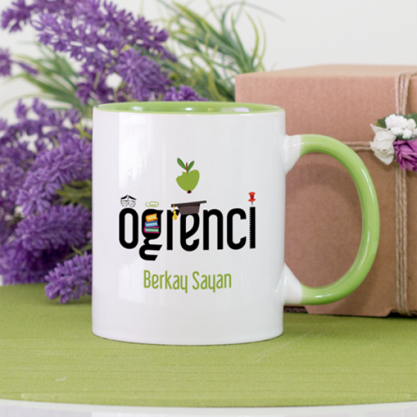 Kişiye Özel Öğrenci Kupa Bardak - Yeşil - 1