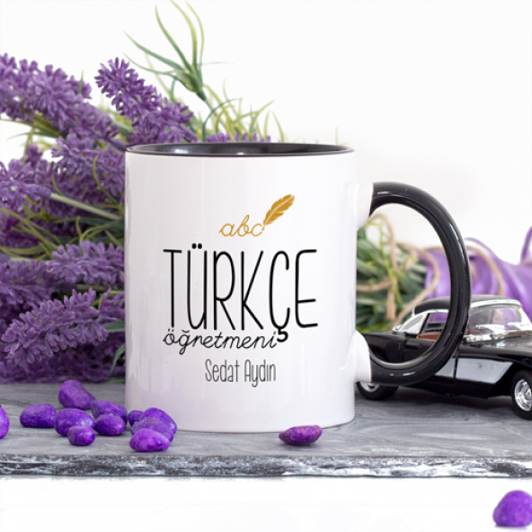 Kişiye Özel Lacivert Renkli Türkçe Öğretmeni Kupa Bardak ürün görseli