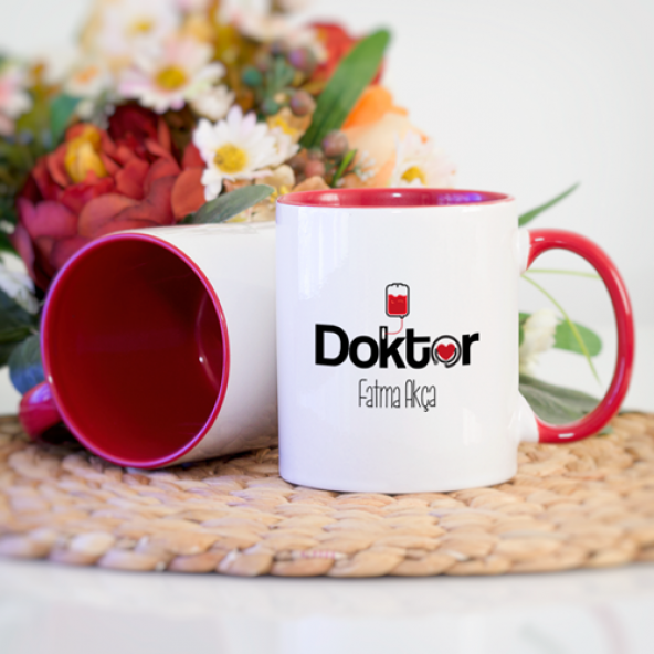 Kişiye Özel Doktor Kupa Bardak - Kırmızı - 2