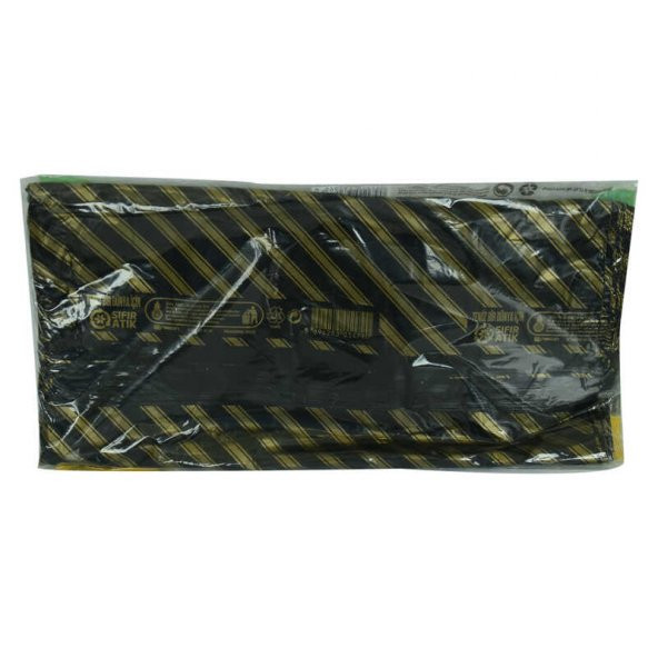 ArmaNorm Takviyeli Çanta Poşet Siyah Çizgili Desen 42X32 50 Adet No:3