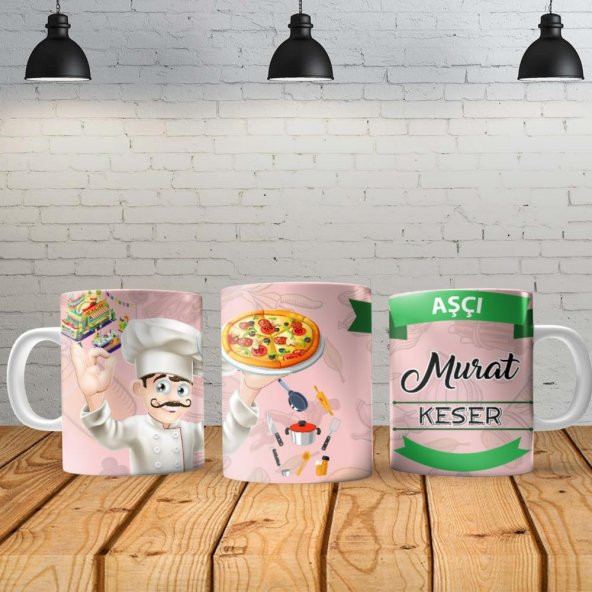 Aşçı Kişiye Özel Baskılı Yeni Tasarım Kupa Bardak Özel Kutusunda ürün görseli