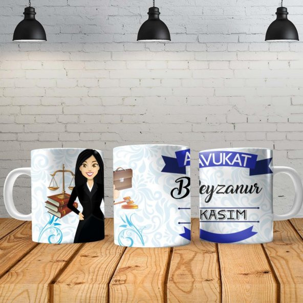 Avukat Kadın Kişiye Özel Baskılı Yeni Tasarım Kupa Bardak Özel Kutusunda ürün görseli