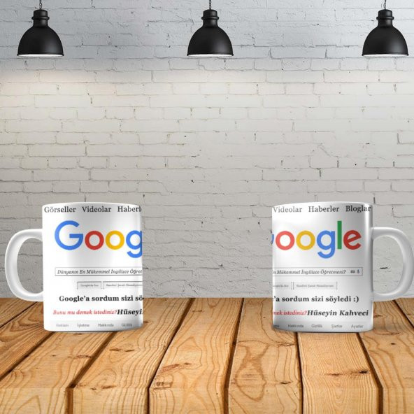 Google Kişiye Özel Baskılı Yeni Tasarım Kupa Bardak Özel Kutusunda - 1