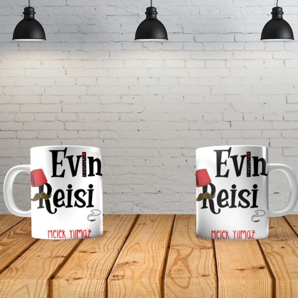 Evin Reisi Kişiye Özel Baskılı Yeni Tasarım Kupa Bardak Özel Kutusunda