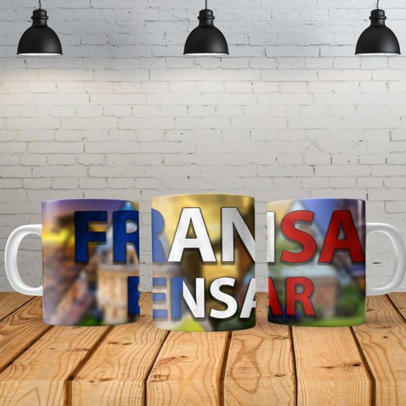 Fransa Kişiye Özel Baskılı Yeni Tasarım Kupa Bardak Özel Kutusunda