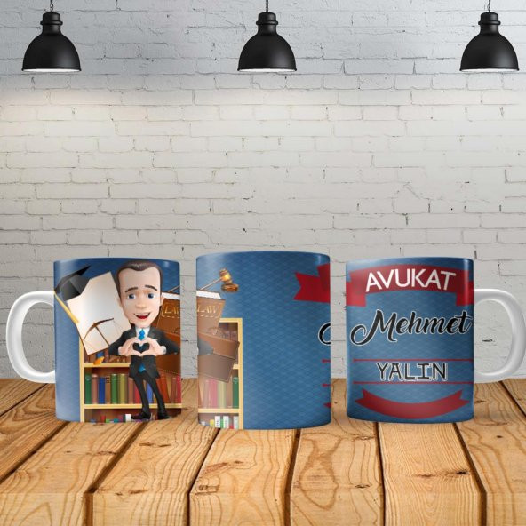 Avukat Erkek Kişiye Özel Baskılı Yeni Tasarım Sihirli Kupa Bardak Özel Kutusunda