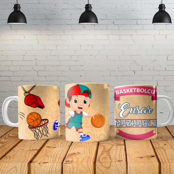 Basketbolcuu Kişiye Özel Baskılı Yeni Tasarım Sihirli Kupa Bardak Özel Kutusunda