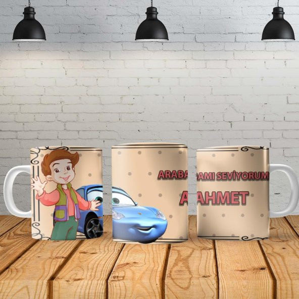 Arabamı Seviyorum Kişiye Özel Baskılı Yeni Tasarım Sihirli Kupa Bardak Özel Kutusunda ürün görseli
