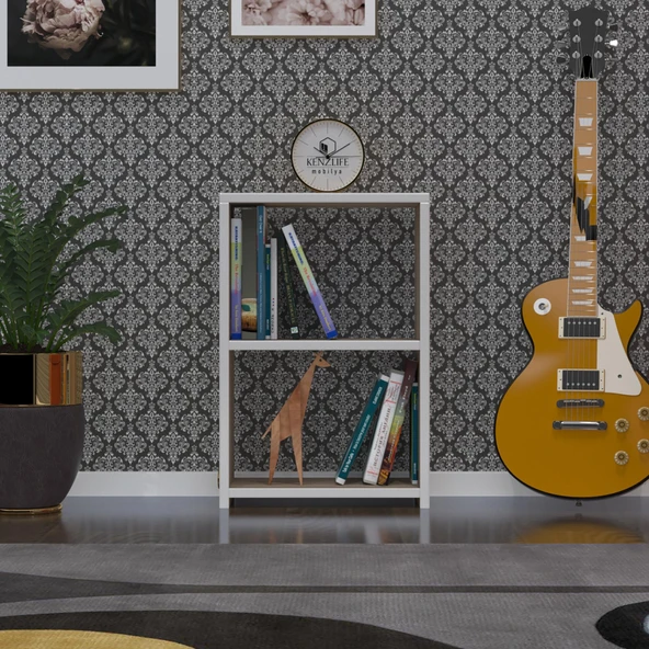 Kenzlife kitaplık süper ga 060*40*19 crd 2 katlı tek bölme ofis mutfak banyo dolabı arkalıksız - Resim 2