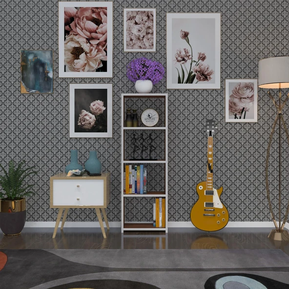 Kenzlife kitaplık süper ga 120*40*19 cvz 4 katlı tek bölme ofis mutfak banyo dolabı arkalıksız - Resim 2