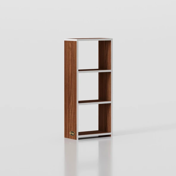 Kenzlife kitaplık süper ga 090*40*19 cvz 3 katlı tek bölme ofis mutfak banyo dolabı arkalıksız - Resim 3