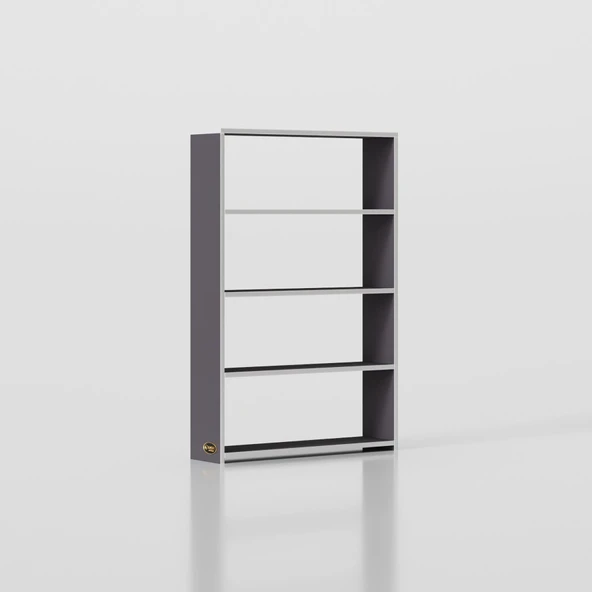 Kenzlife kitaplık süper ga 120*80*19 gri 4 katlı tek bölme ofis mutfak banyo dolabı arkalıksız - Resim 3