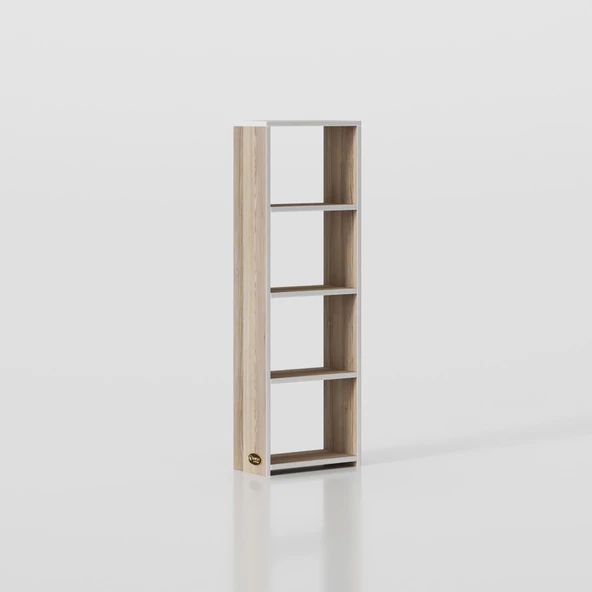 Kenzlife kitaplık süper ga 120*40*19 crd 4 katlı tek bölme ofis mutfak banyo dolabı arkalıksız - 3
