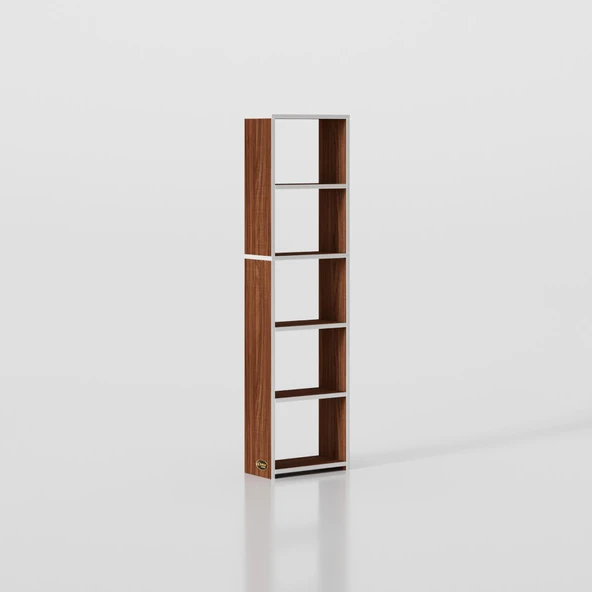 Kenzlife kitaplık süper ga 150*40*19 cvz 5 katlı tek bölme çift bölme opsiyonlu ofis mutfak banyo dolabı arkalıksız - Resim 4