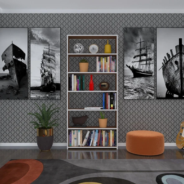 Kenzlife kitaplık süper ga 180*80*19 cvz 6 katlı tek bölme çift bölme opsiyonlu ofis mutfak banyo dolabı arkalıksız - Resim 3