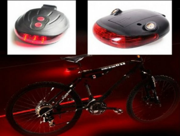 Lazer Güvenlik Şeritli Bisiklet Stop Lambası - Resim 4