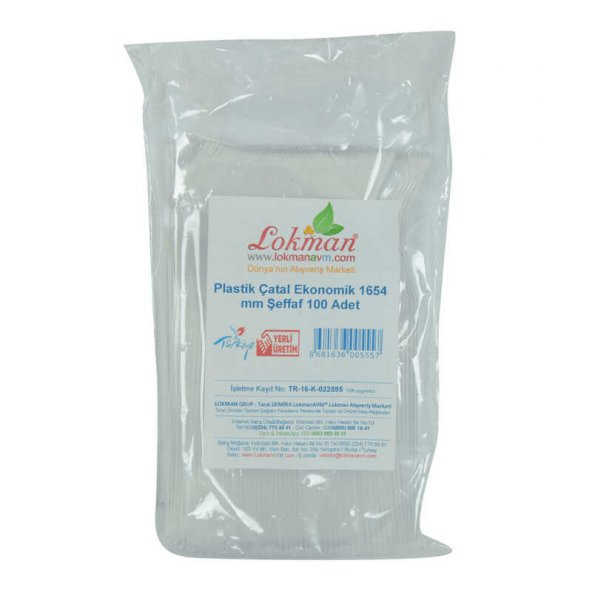 Plastik Çatal Ekonomik 1654 mm Şeffaf 100 Adet 1 Paket - 4