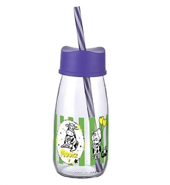 Pipetli Su Ve Süt Şişesi Cam 250 ML - Mor - 2