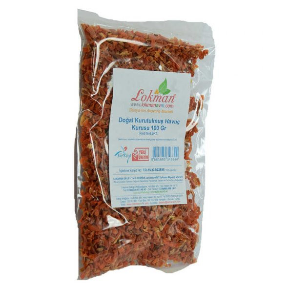 Doğal Kurutulmuş Havuç Kurusu 100 Gr Paket - 6