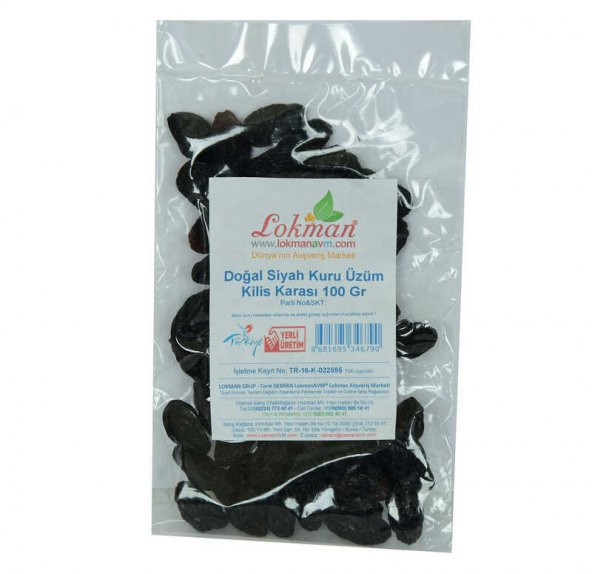 Doğal Siyah Kuru Üzüm Kilis Karası 100 Gr Paket - 2