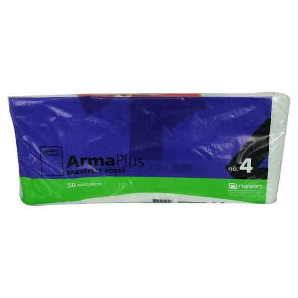 ArmaPlus Takviyeli Çanta Poşet Beyaz Üzeri Desenli 40X50 50 Adet No:4 - 2